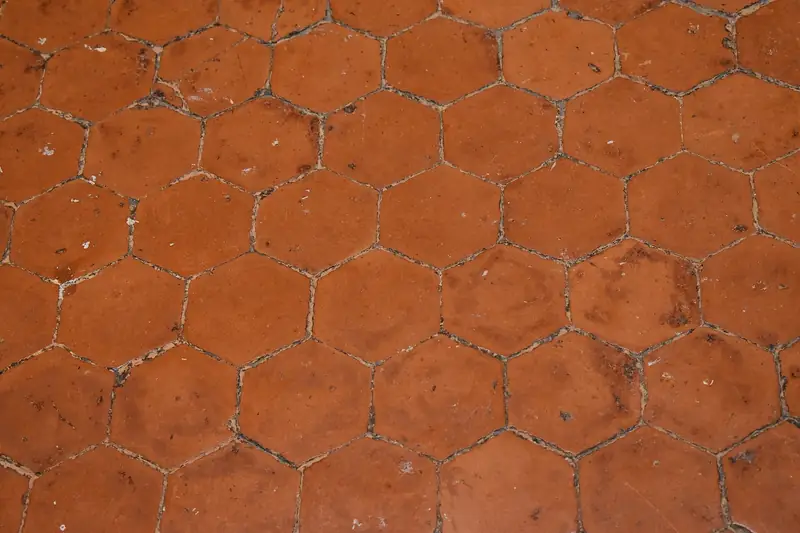 Sol de tomettes hexagonales en terre cuite